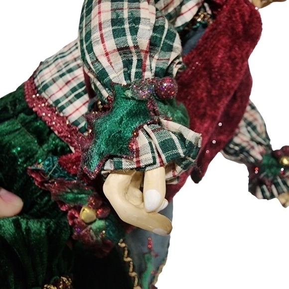 Santa's Helper Head toy maker Elf posable figure 19" Old World - Picture 12 of 14